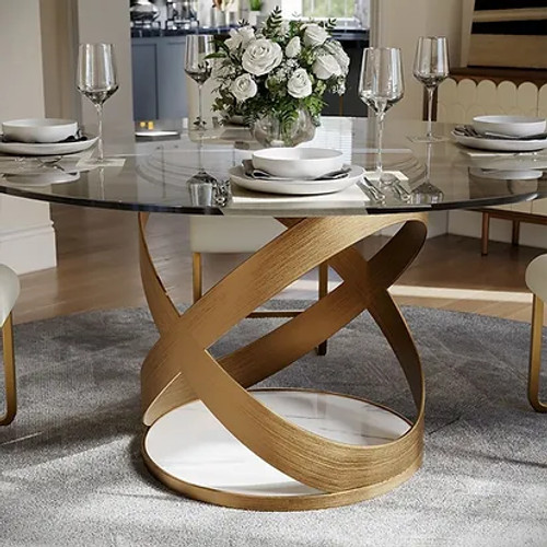 Sami 51" Round Glass Top Table