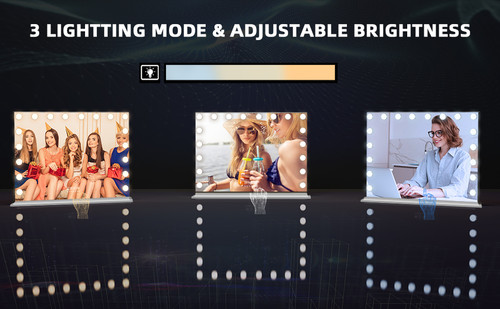 Vanity Mirror with Lights 18 Bulbs 3 Color Modes Large Lighted Hollywood Makeup Mirror