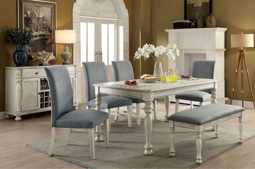 Siobhan - Bench - Antique White / Gray