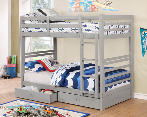 California - Twin Over Twin Bunk Bed - Gray