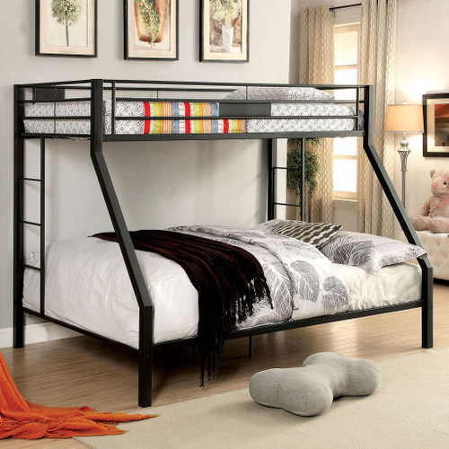 Claren - Twin Over Queen Bunk Bed - Black
