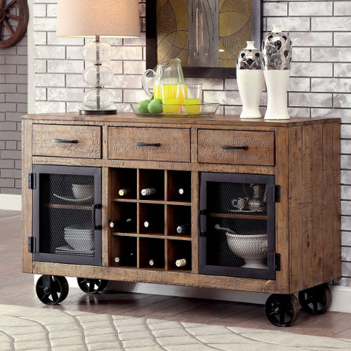 Gianna - 9Dining Table - Rustic Oak / Brown