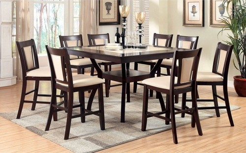 Brent - Counter Height Chair (Set of 2) - Dark Cherry / Ivory