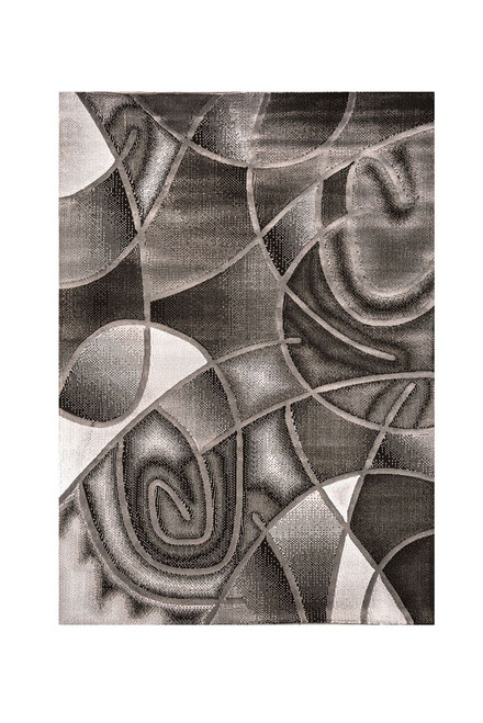 Sivas - 5' x 7' Area Rug - Gray / Black Fabric