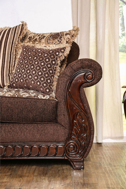 Tabitha - Loveseat - Brown / Gold