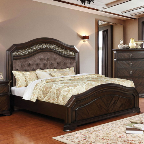 Calliope - Queen Bed With Button Tufted Headboard - Espresso