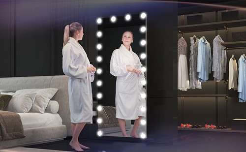 Full Length Floor Mirror with 22 Bulbs 63" x 26" Full Body Mirror