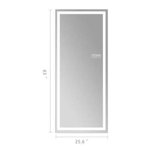 Full Length Mirror 63" x 25" LED Full Mirror with RGB Color and 3 Color Lighting Dimmable Floor Mirror with Tempered Glass