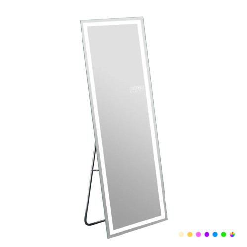 Full Length Mirror 63" x 25" LED Full Mirror with RGB Color and 3 Color Lighting Dimmable Floor Mirror with Tempered Glass