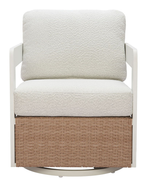 Gelo - Outdoor Swivel Chair - White & Brown