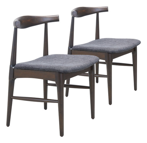 Tuzka - Dining Chair (Set of 2) - Gray / Espresso