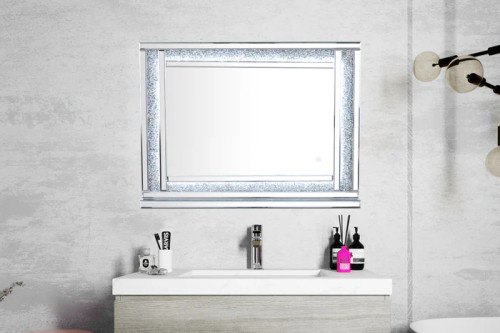 Crushed Diamonds LED Mirror with Adjustable Brightness