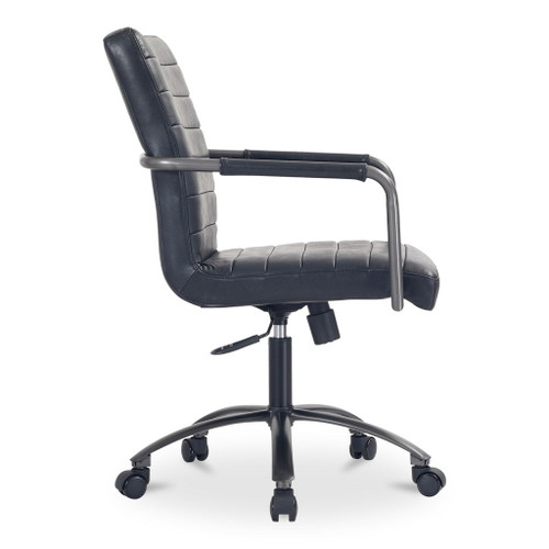 Roy - Leather Office Chair - Black