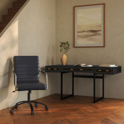 Roy - Leather Office Chair - Black
