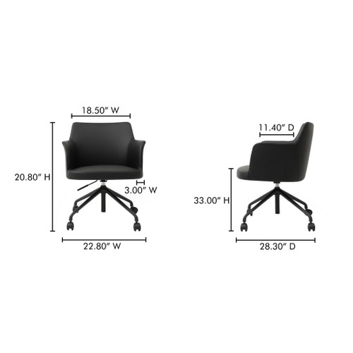 Morris - PVC Office Chair - Black