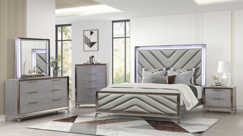 Jordano 2-Drawer Wood Veneer Nightstand in Beige