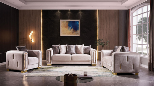 Impreza Velvet Accent Chair with Gold Legs