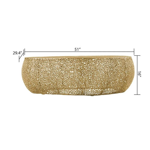 Tuscany Openwork Modern Oval Coffee Table