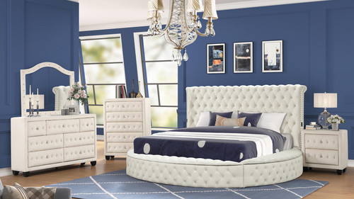 Hazel Fabric Upholstered Storage Bed with USB Ports & Bluetooth Speakers