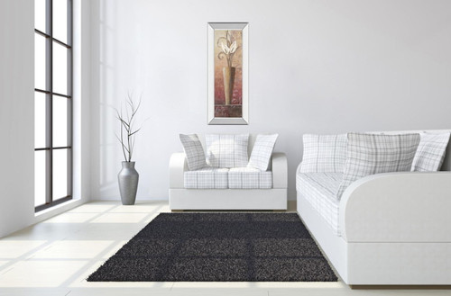 Flower In Vase I - Mirrored Framed Print Wall Art - Red