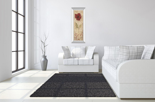 Red Flower II - Mirrored Framed Print Wall Art - Red