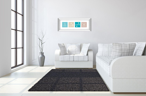 Words Of Kindness Il By The Vintage Collection - Mirror Framed Print Wall Art - Blue