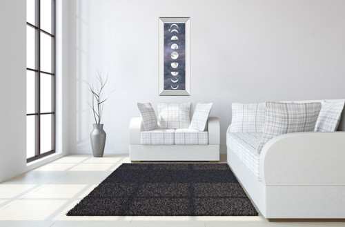 Moon Chart Il By Naomi Mccavitt - Mirror Framed Print Wall Art - Blue