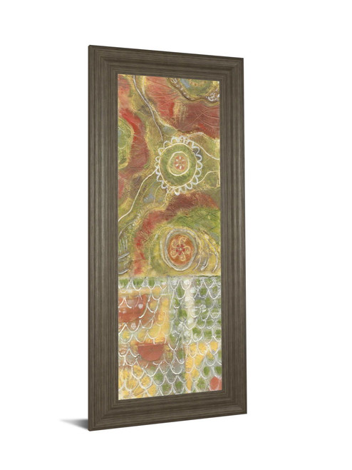 Moroccan Whimsy Il By Karen Deans - Framed Print Wall Art - Red