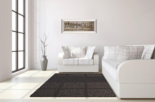 Farmhouse By Cindy Jacobs - Mirror Framed Print Wall Art - Dark Brown