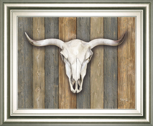 Cow Skull Il By Marla Rae Framed Print Wall Art - Dark Brown