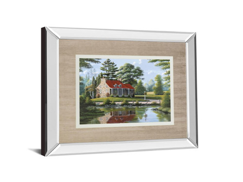 Summer Breeze By Saunders, B. - Mirror Framed Print Wall Art - Green