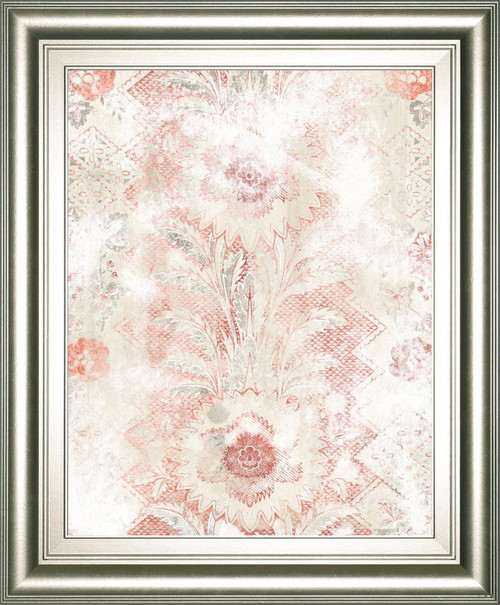 22x26 World Traveler Textile I By June Erica Vess - Red