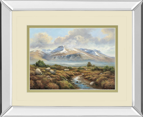 Ben Nevis By Wendy Reeves - Mirror Framed Print Wall Art - Dark Brown
