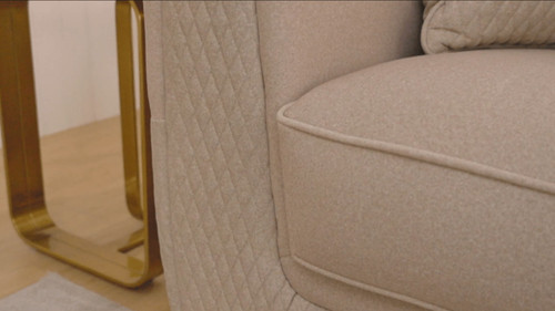 HD-3181 - Loveseat - Beige / Gold