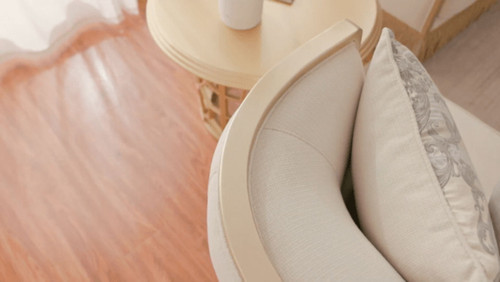 HD-6127 - Loveseat - Beige / Gold