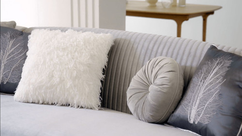 HD-7008 - Sofa - Gray / Gold