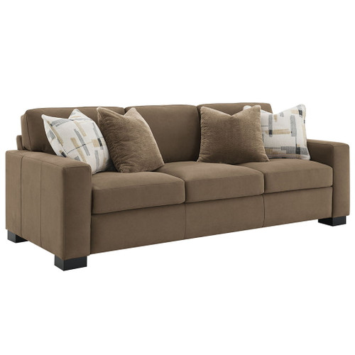 Darya - Sofa With 4 Pillows - Brown Suede Fabric Darya - Sofa With 4 Pillows - Brown Suede Fabric