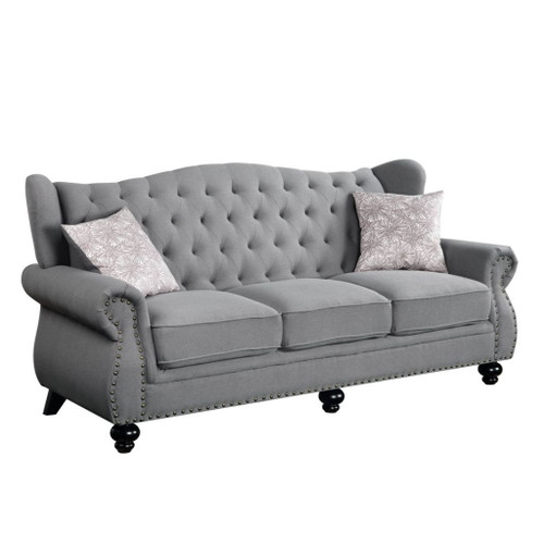 Hannes - Sofa With 2 Pillows - Gray Fabric Hannes - Sofa With 2 Pillows - Gray Fabric