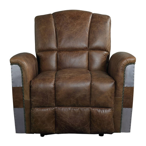 Brancaster - Power Motion Recliner - Retro Brown Top Grain Leather & Aluminum