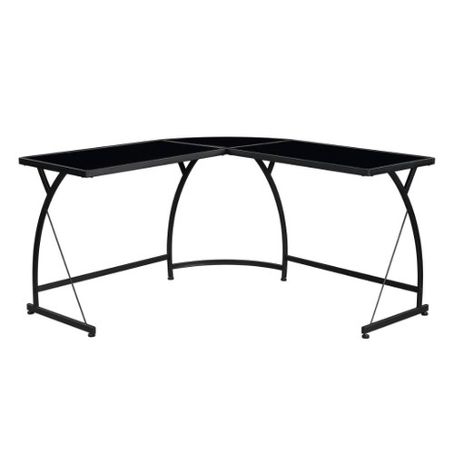 Janison - Writing Desk - Black Glass & Black Janison - Writing Desk - Black Glass & Black