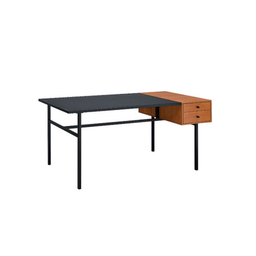 Oaken - Executive Writing Desk - Honey Oak & Black Oaken - Executive Writing Desk - Honey Oak & Black