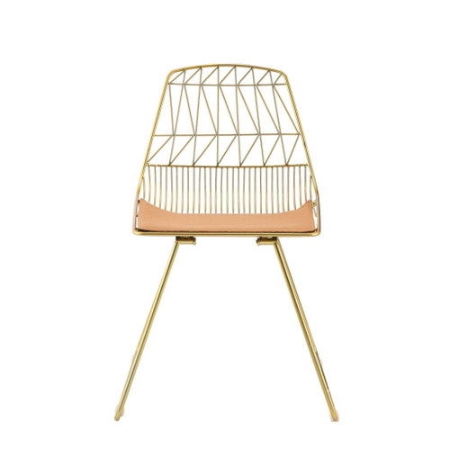 Fantasia - Side Chair Set of 2) - Whiskey Synthetic Leather & Gold