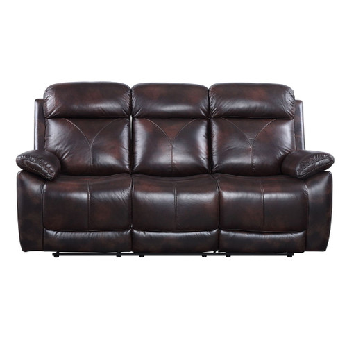 Perfiel - Motion Sofa - Two Tone Dark Brown Top Grain Leather