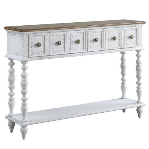 Bence - Console Table - Dark Charcoal & Antique White