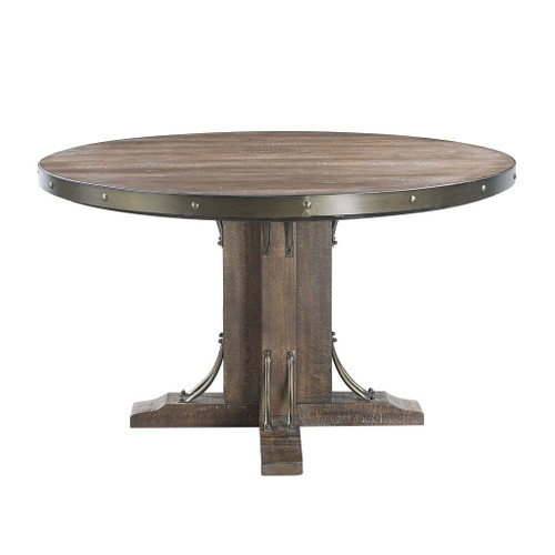 Raphaela - Round Dining Table - Weathered Cherry