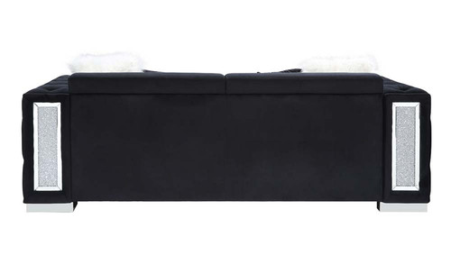 Trislar - Sofa With 4 Pillows Same 52525) - Black Velvet