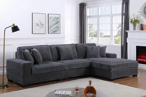 Comfy II Modern Sectional with Chaise in Fabric