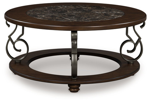 Frallyn - Round Cocktail Table - Dark Brown