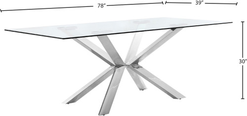 Juno - Glass Dining Table - Pearl Silver