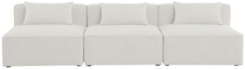 Cube - Linen Modular 3 Seat Armless Sofa